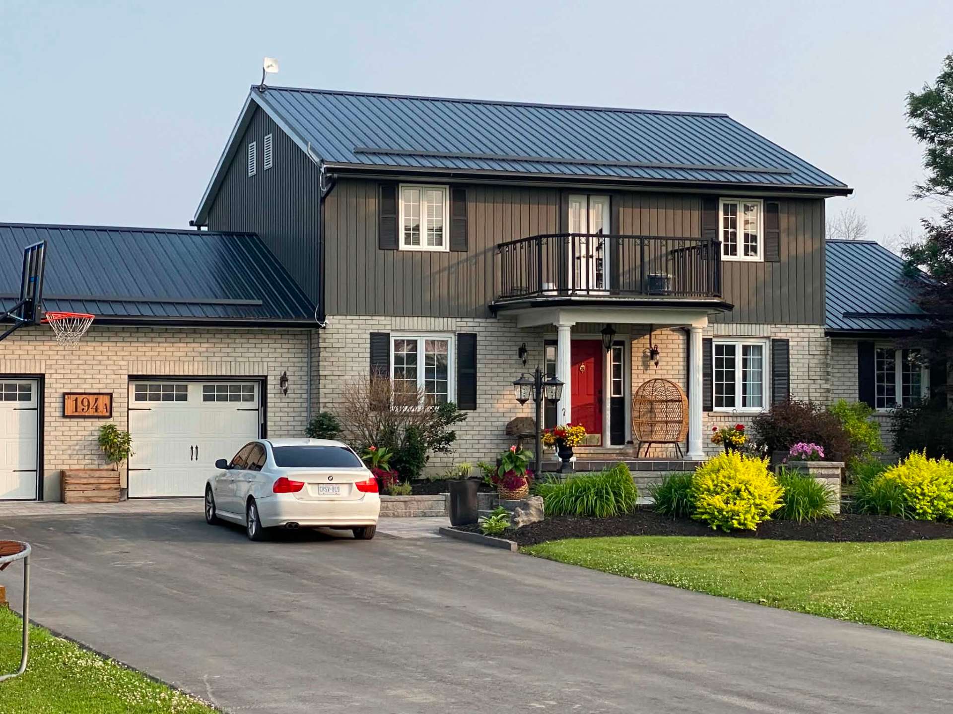 Home in daylight before permanent LED lights are turned on
